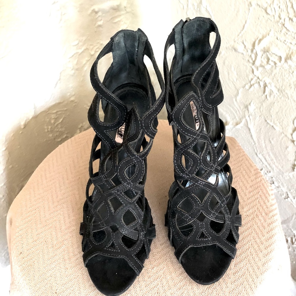 Schutz gorgeous black nubuck high heel sandals